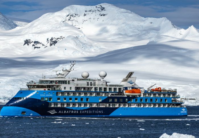Albatros Expeditions ship in Antarctic waters